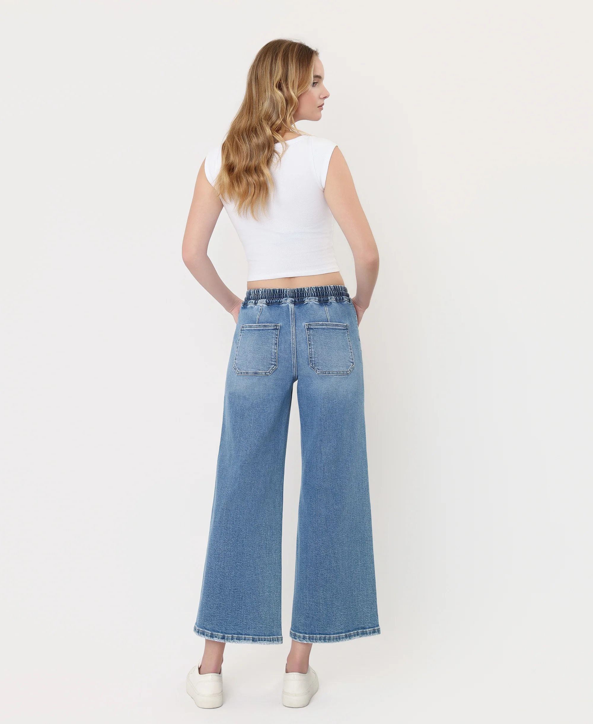 Reassure - High Rise Drawstring Wide Leg Jeans - Image 2