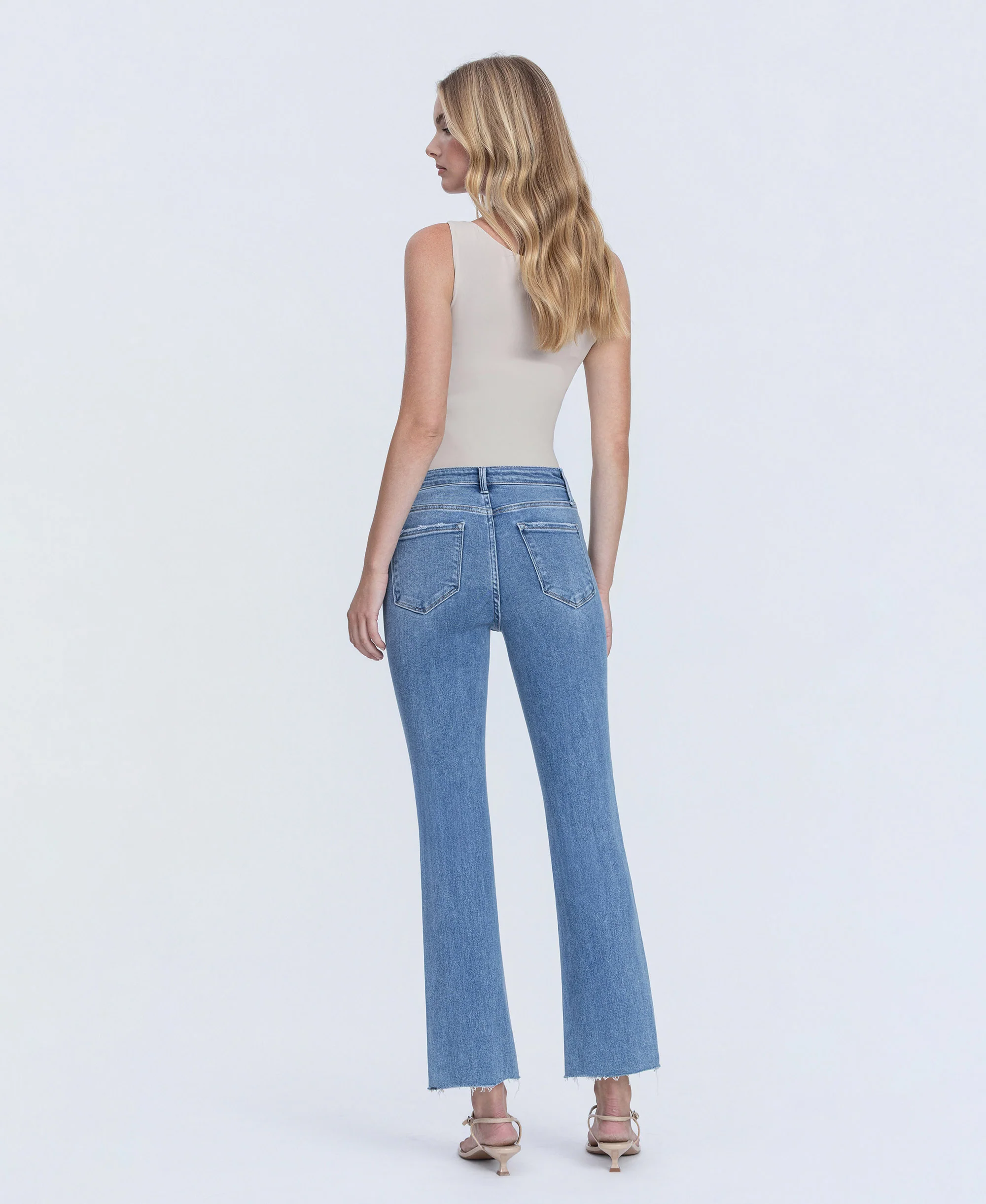 Reptar - High Rise Raw Hem Crop Flare Jeans - Image 2