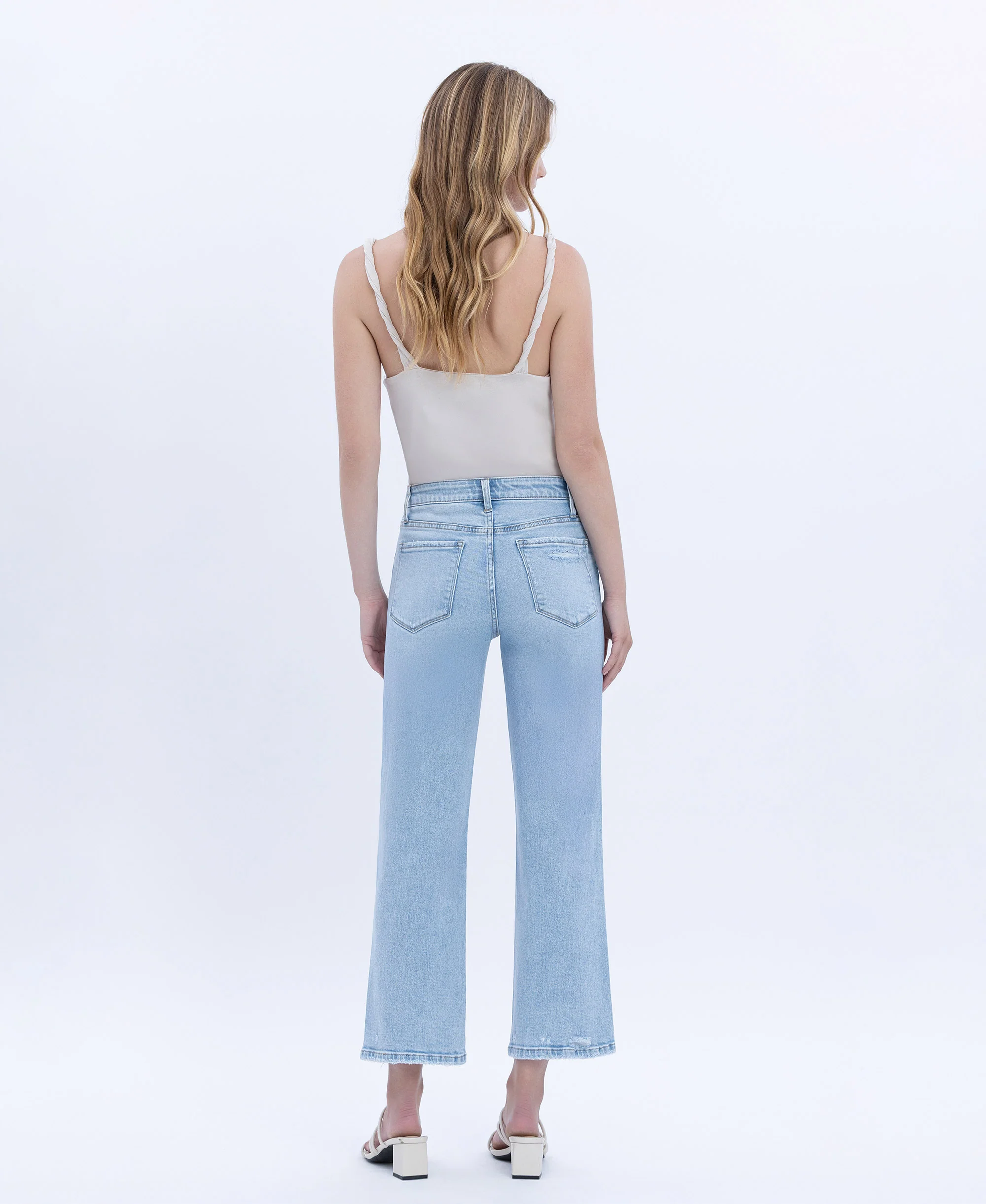 Reverent - High Rise Crop Slim Wide Leg Jeans - Image 2