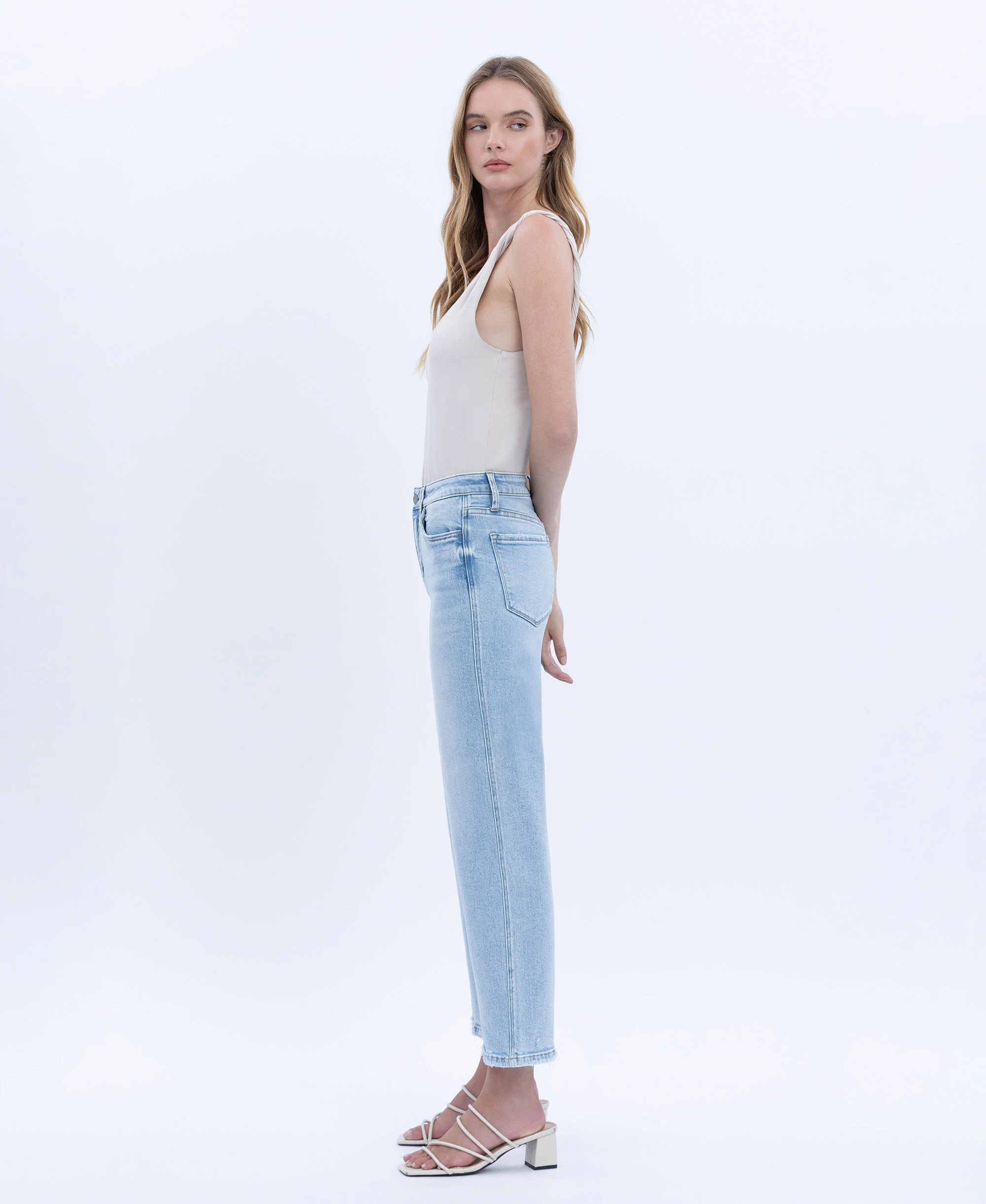 Reverent - High Rise Crop Slim Wide Leg Jeans - Image 3