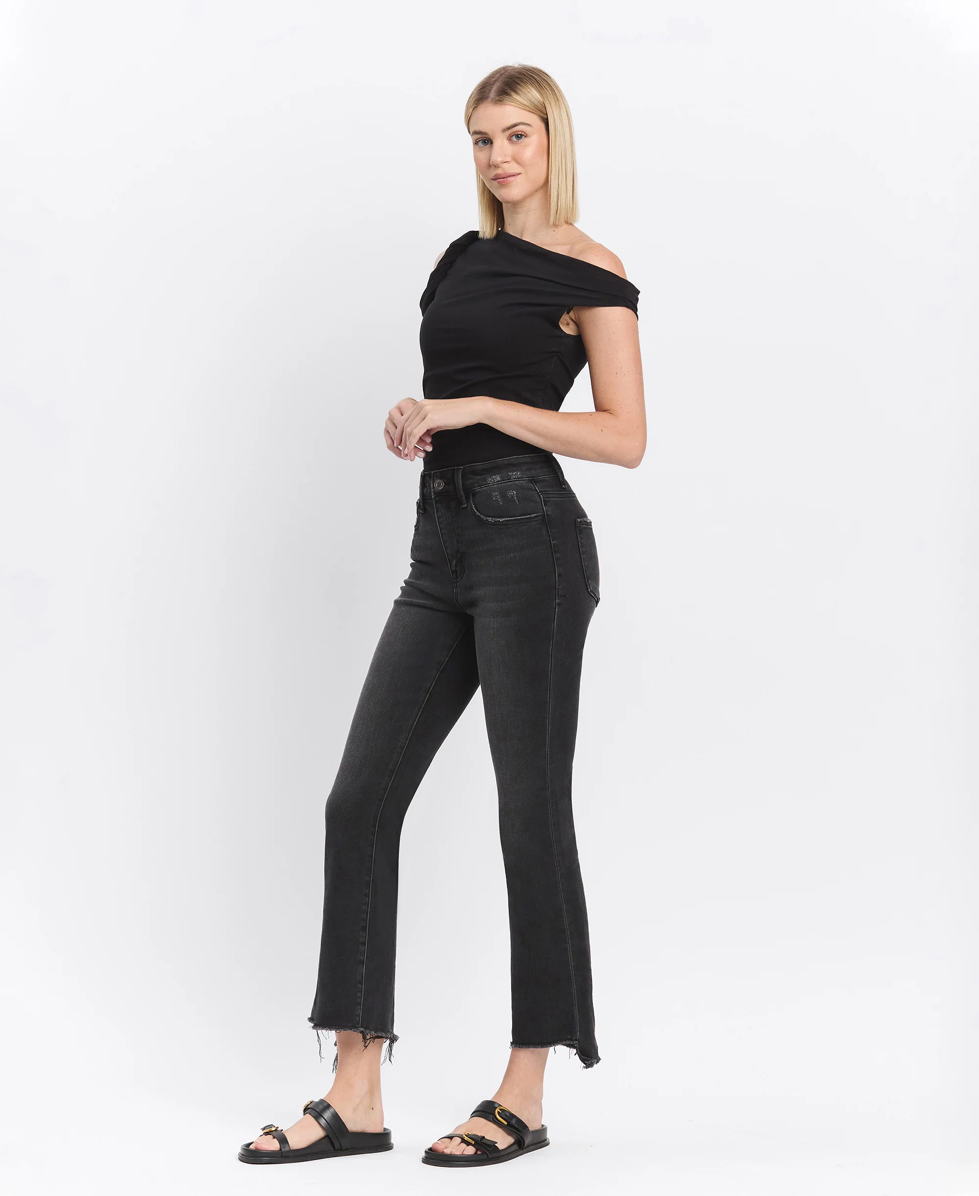 Righteousness - High Rise Crop Flare Jeans - Image 3