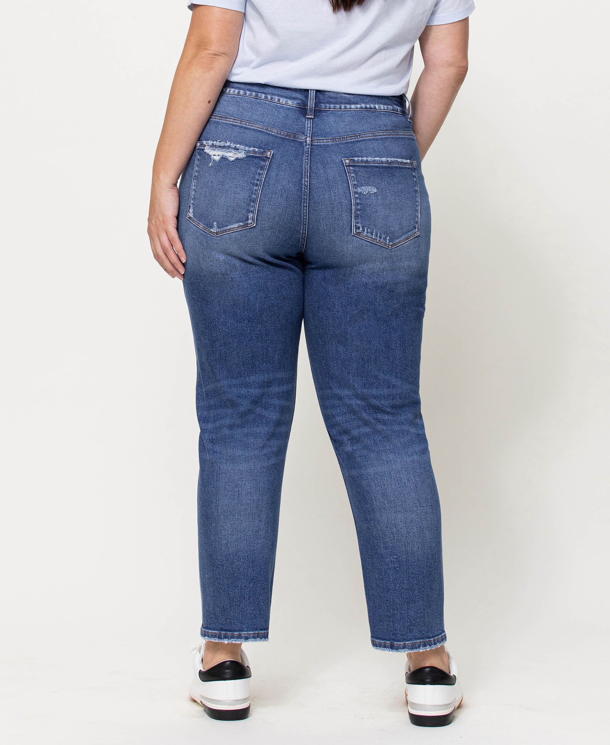 Rivers - Plus Button Up Stretch Mom Jeans - Image 3
