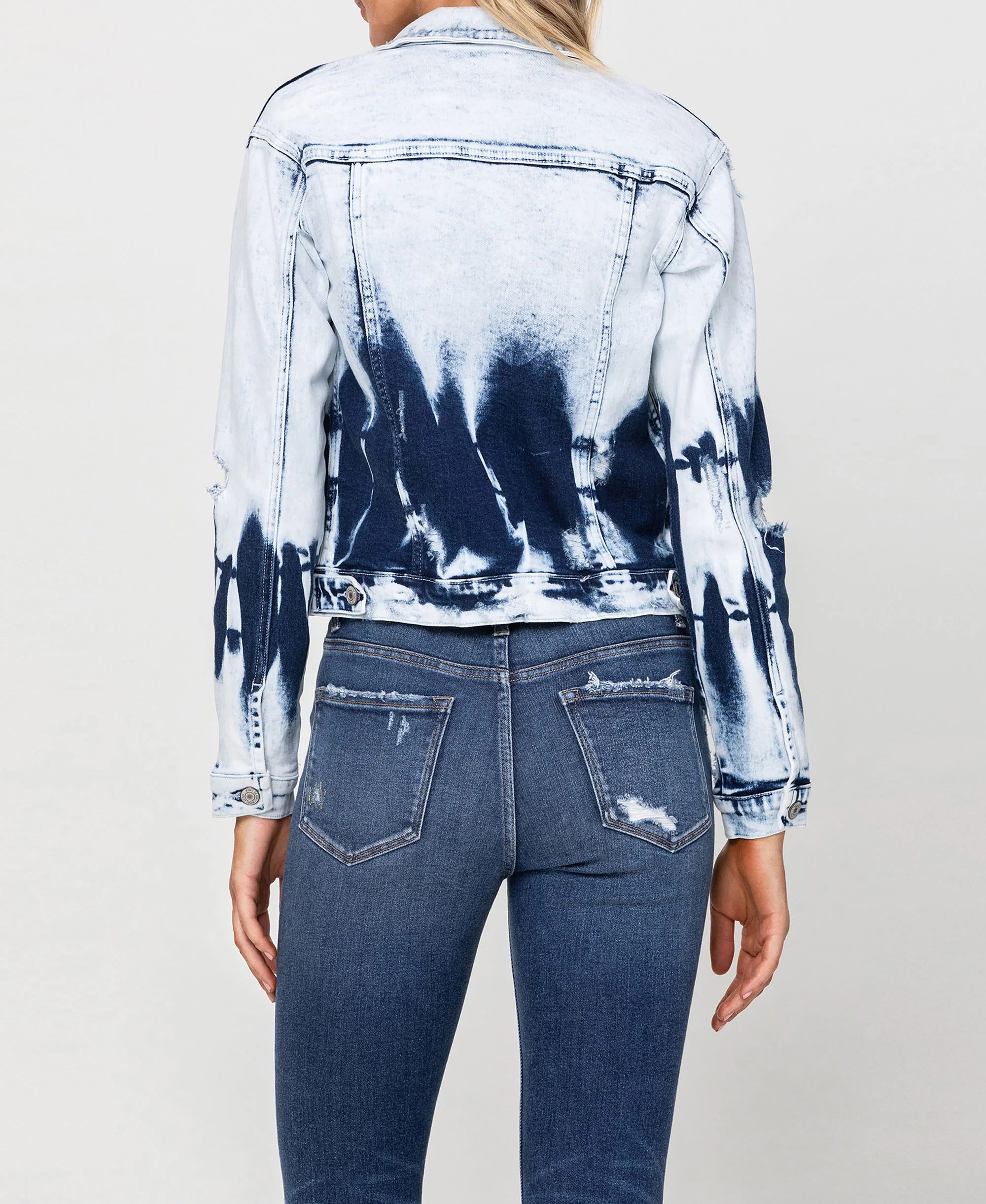 Second Wind - Stretch Classic Crop Denim Jacket - Image 3