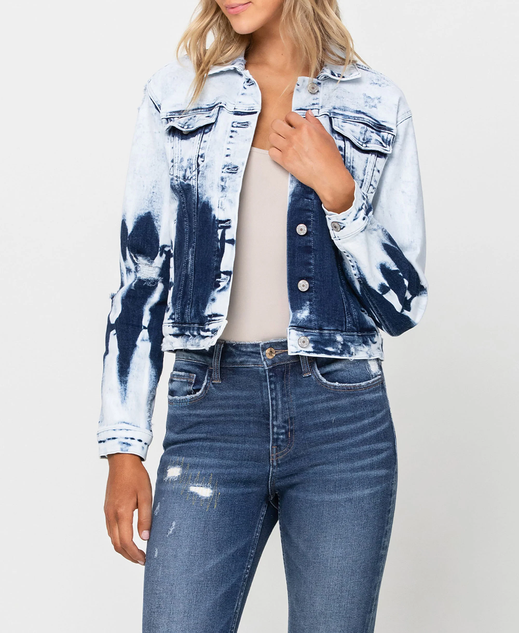 Second Wind - Stretch Classic Crop Denim Jacket - Image 5