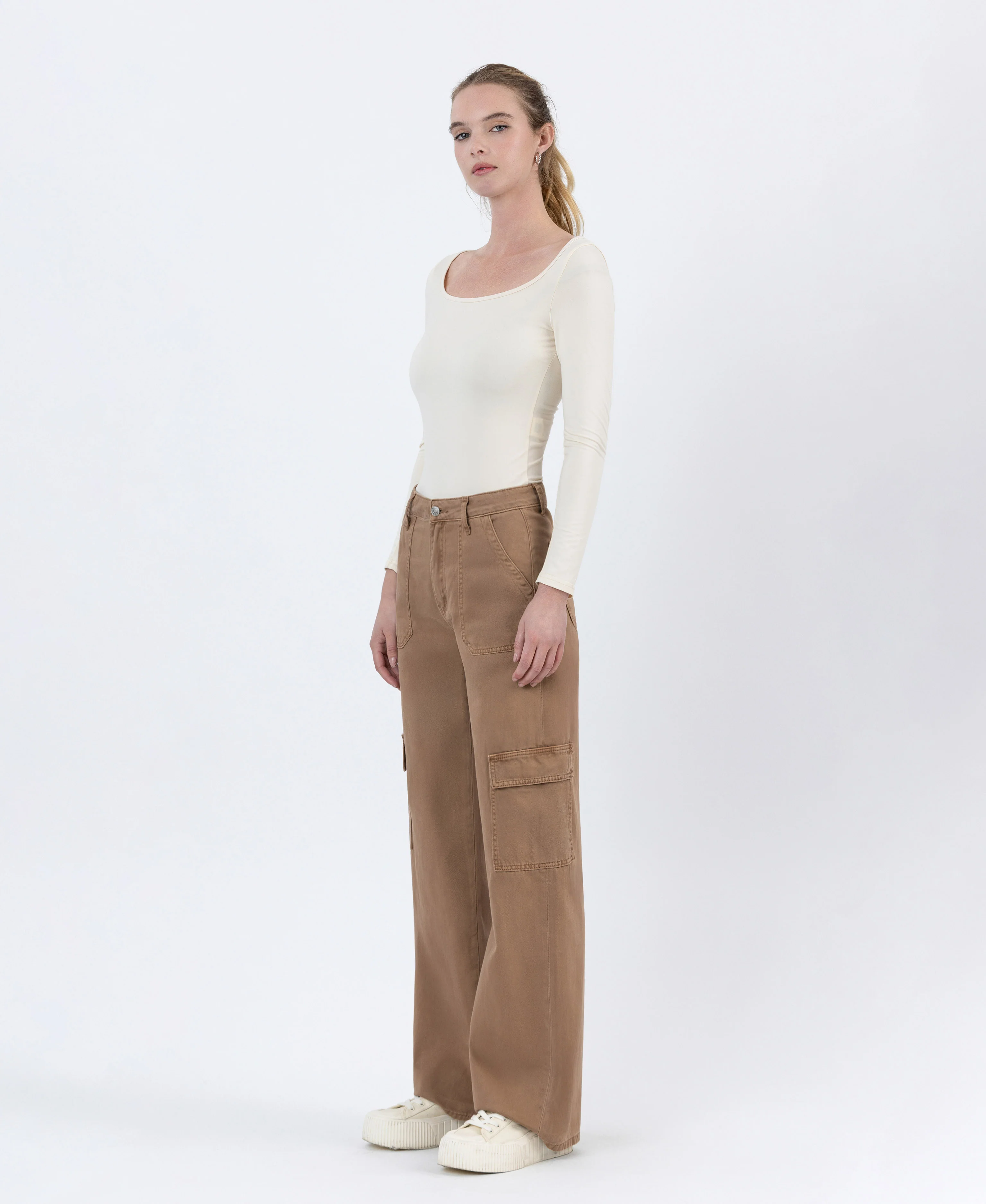 Sinopia Fresco - High Rise Utility Cargo Wide Leg  Jeans - Image 4