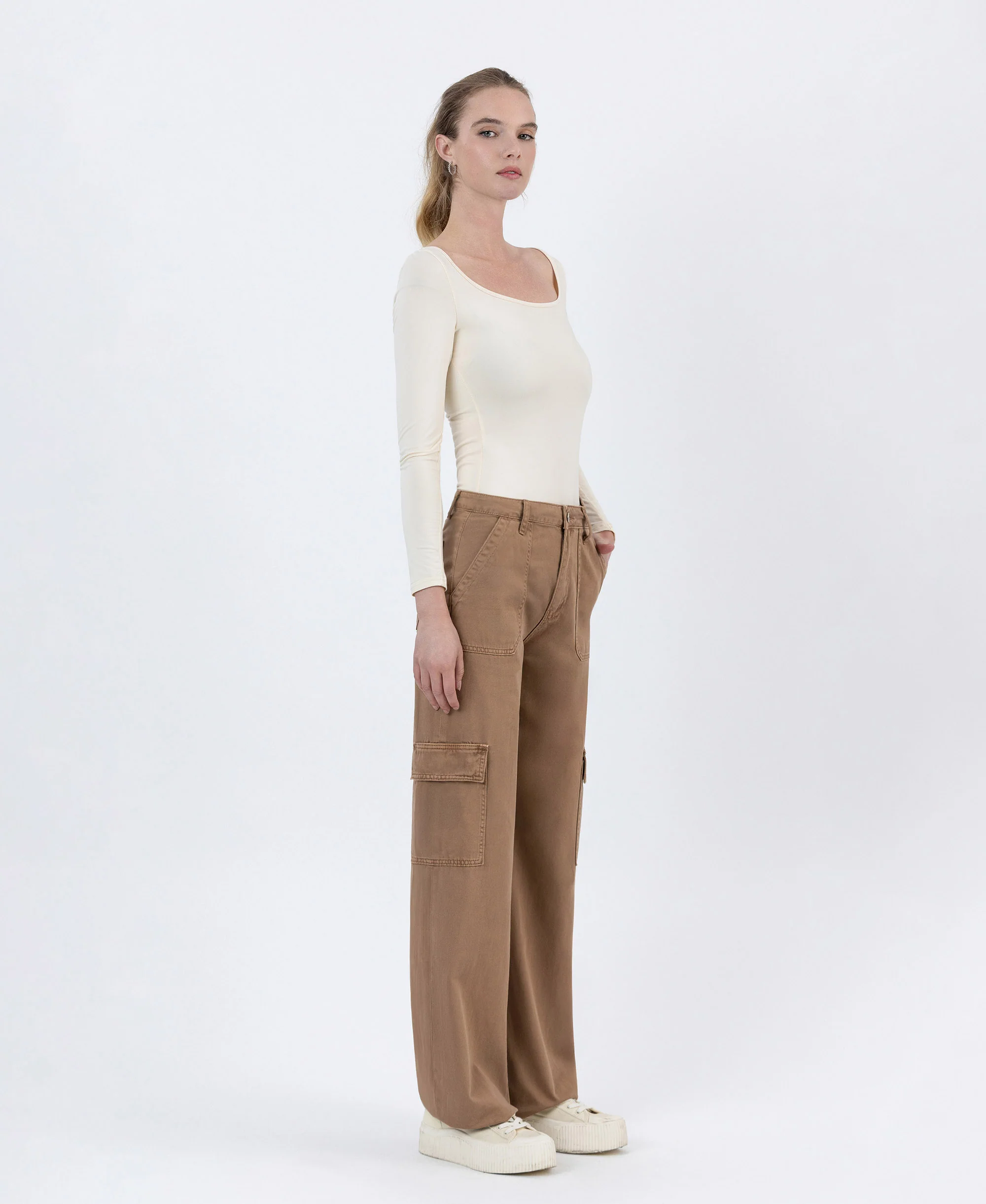 Sinopia Fresco - High Rise Utility Cargo Wide Leg  Jeans - Image 5