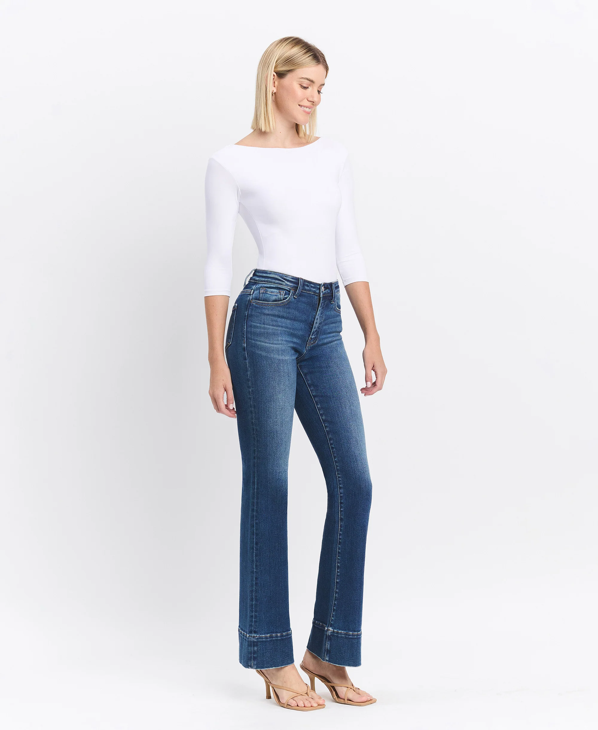 Snowdrop - High Rise Trouser Hem Bootcut Jeans - Image 4