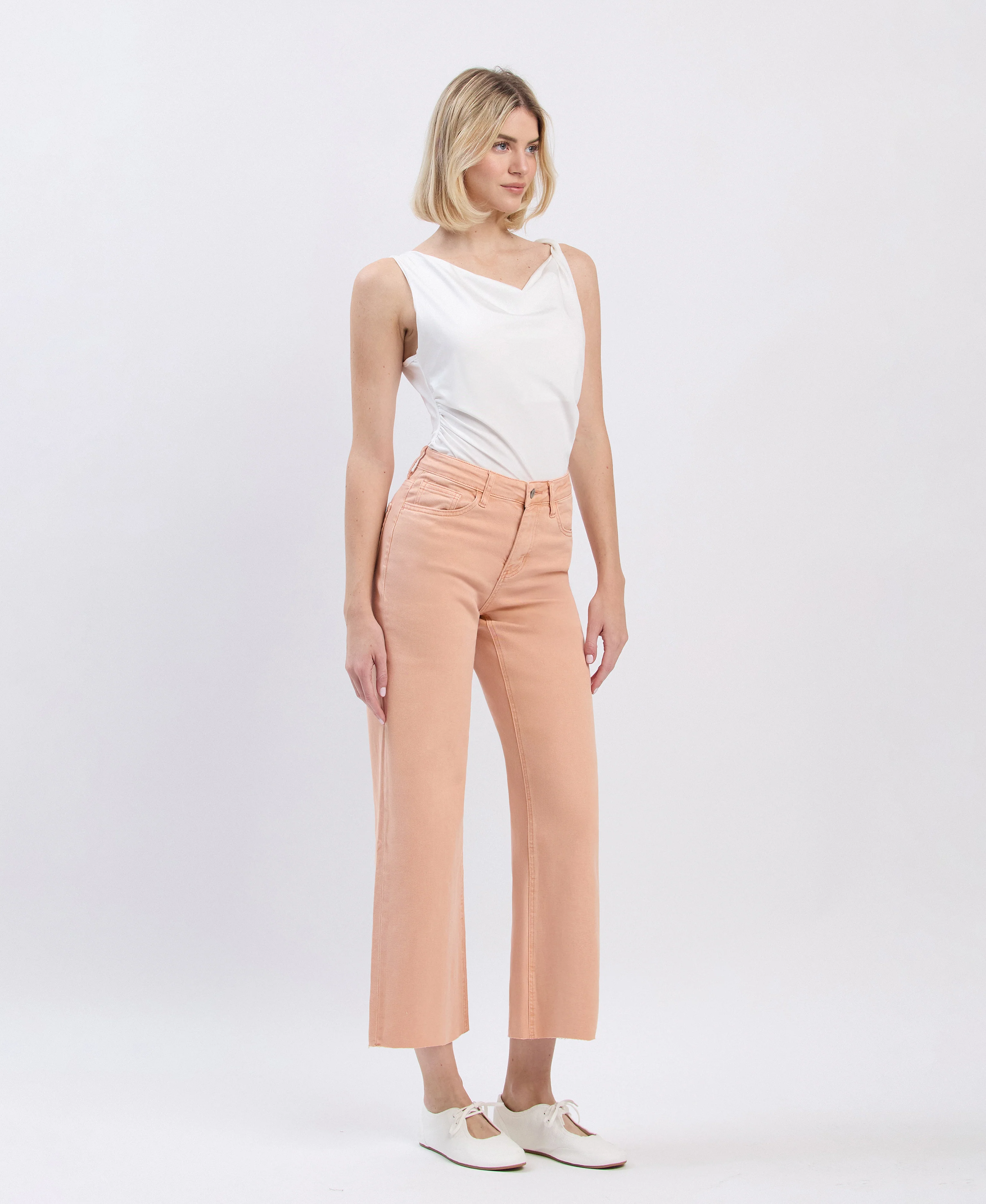 Soft Sand - High Rise Wide Leg Jeans - Image 4