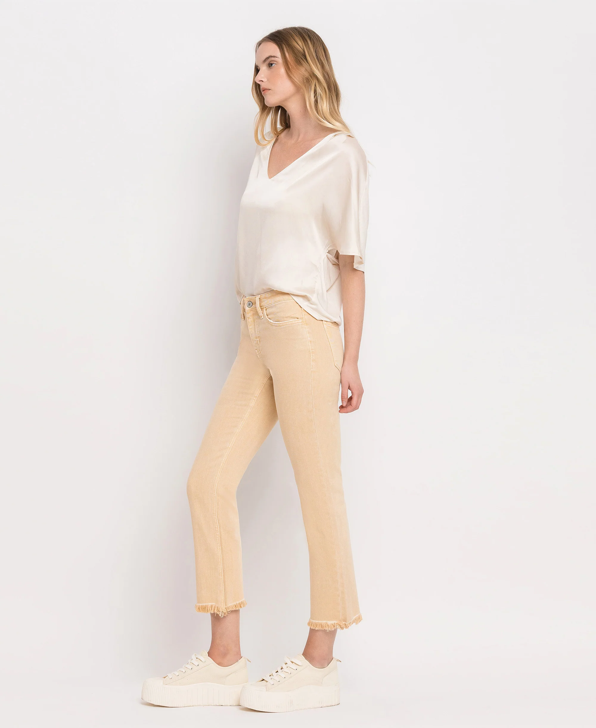 Sun Beige - Mid Rise Straight Jeans - Image 3