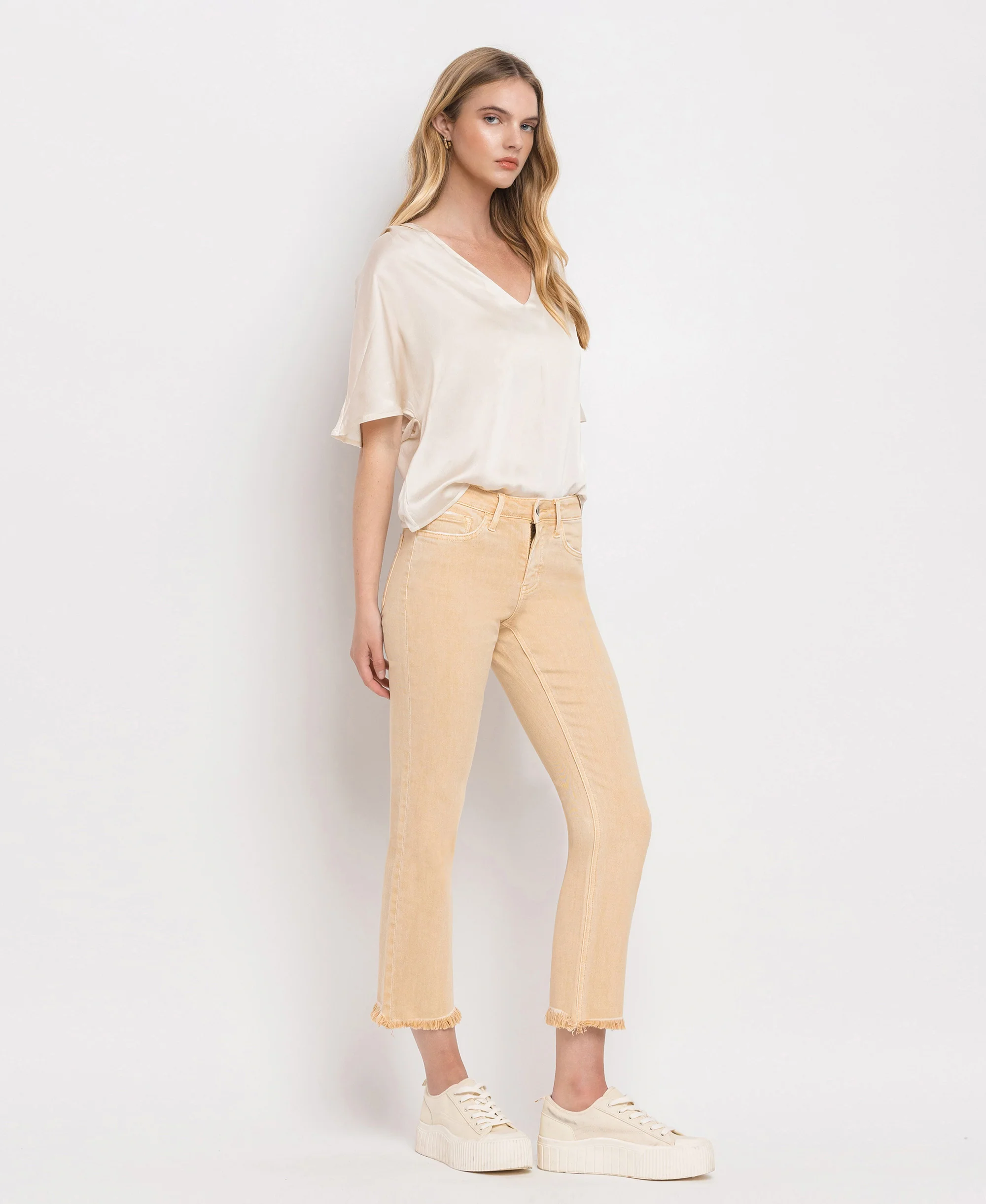 Sun Beige - Mid Rise Straight Jeans - Image 4