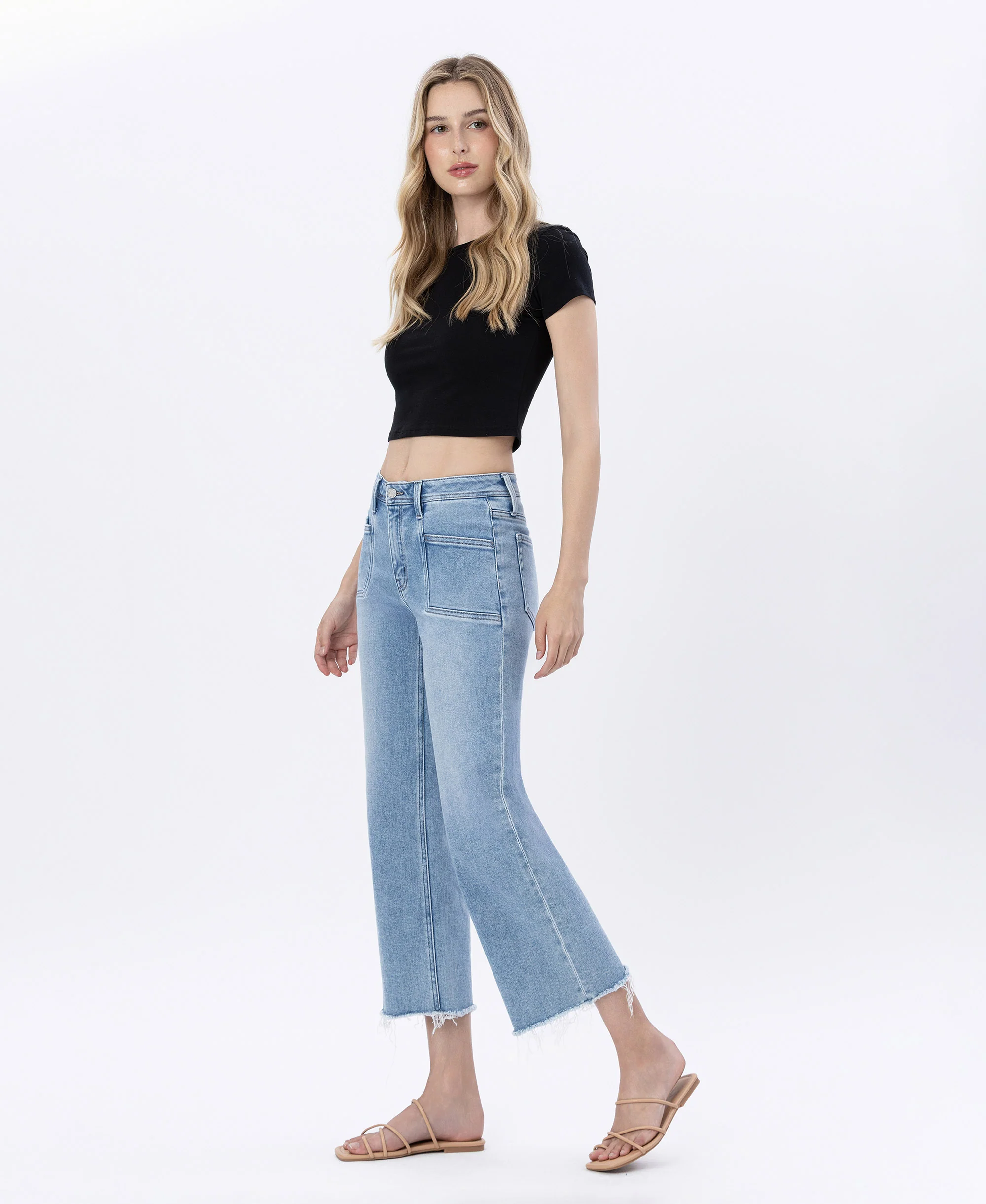 Sunflower - High Rise Crop Slim Wide Leg Jeans - Image 3