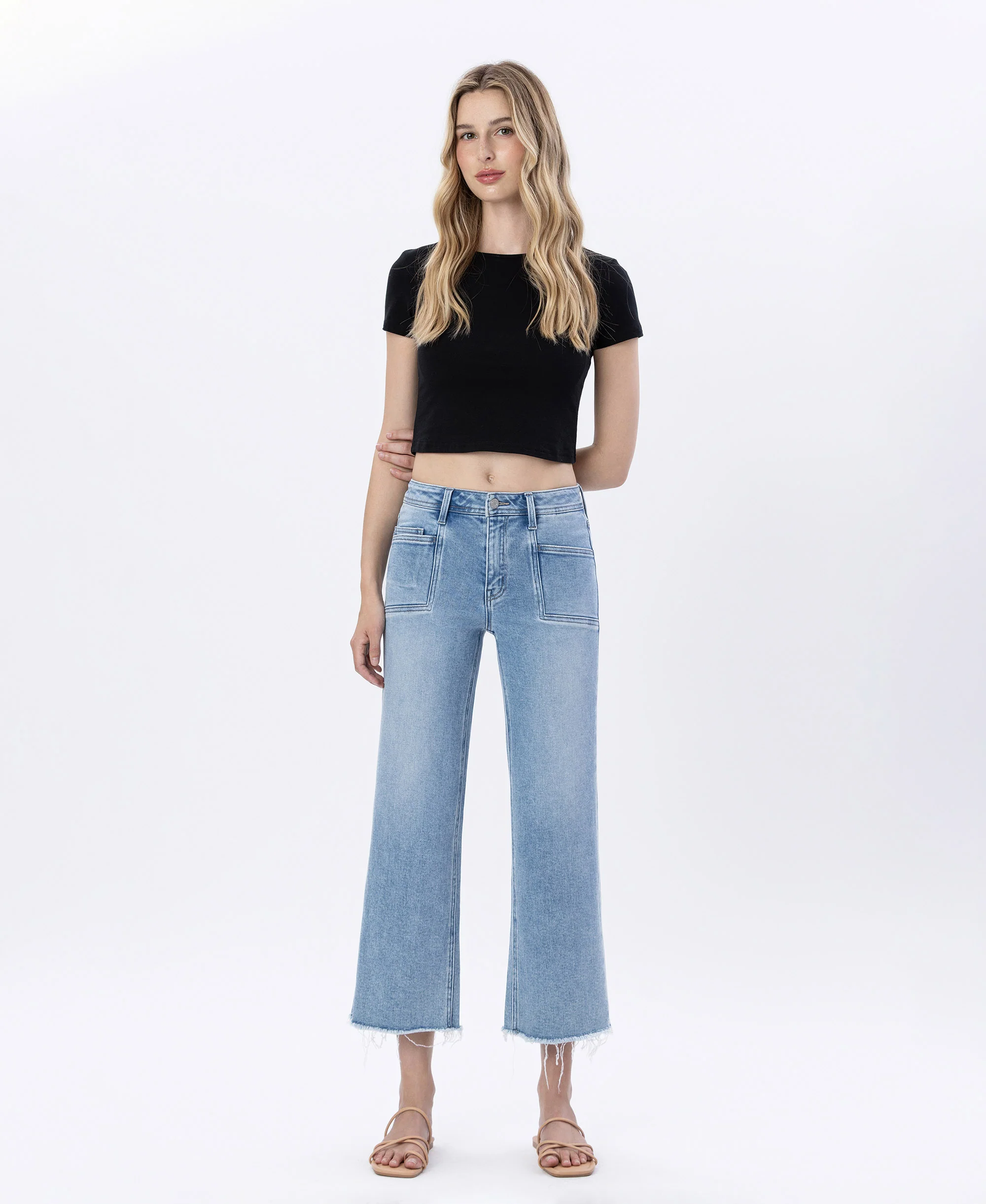 Sunflower - High Rise Crop Slim Wide Leg Jeans - Image 4