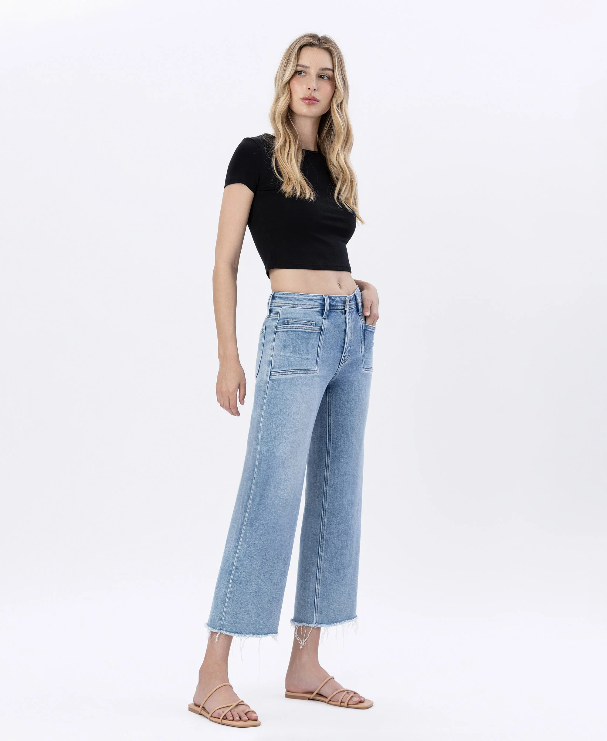Sunflower - High Rise Crop Slim Wide Leg Jeans - Image 5