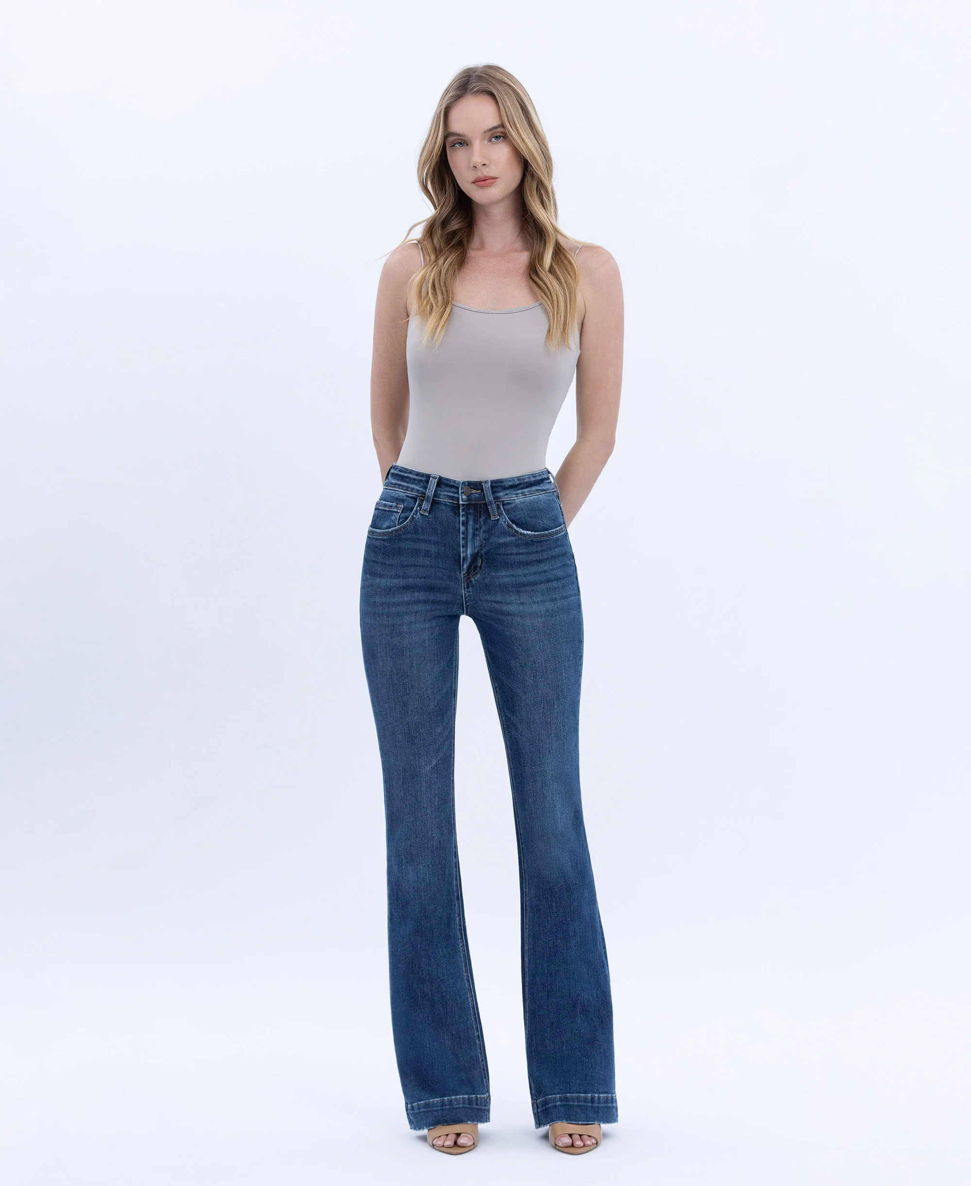 Sustainability - High Rise Trouser Hem Bootcut Jeans