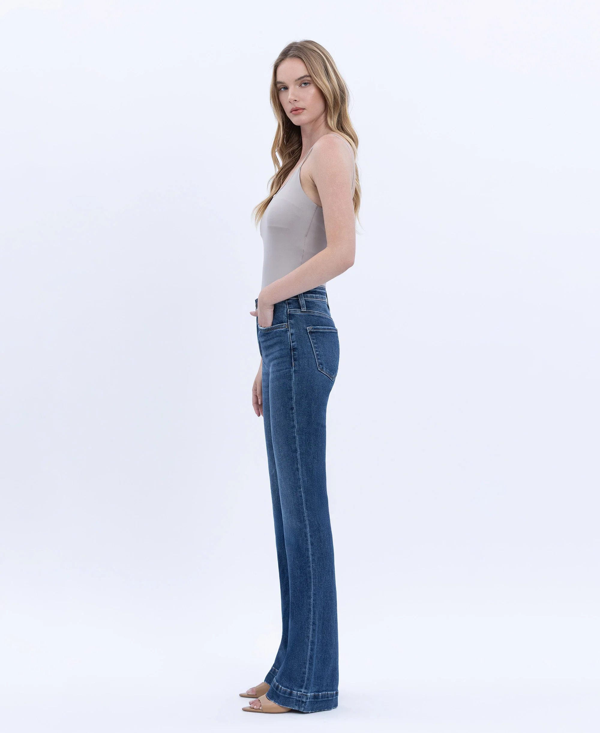 Sustainability - High Rise Trouser Hem Bootcut Jeans - Image 3