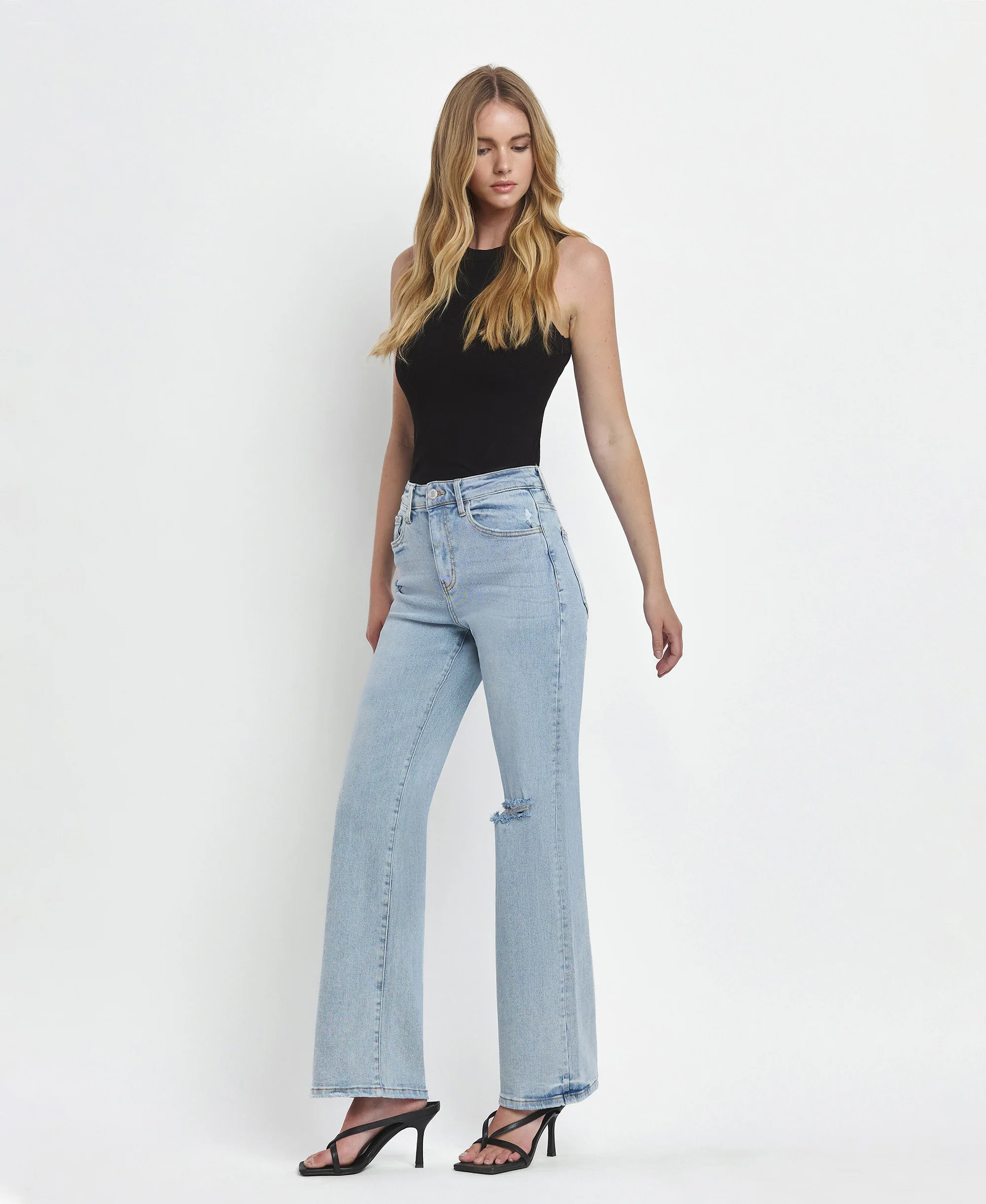 Tender -  Super High Rise 90's Vintage  Flare Jeans - Image 3
