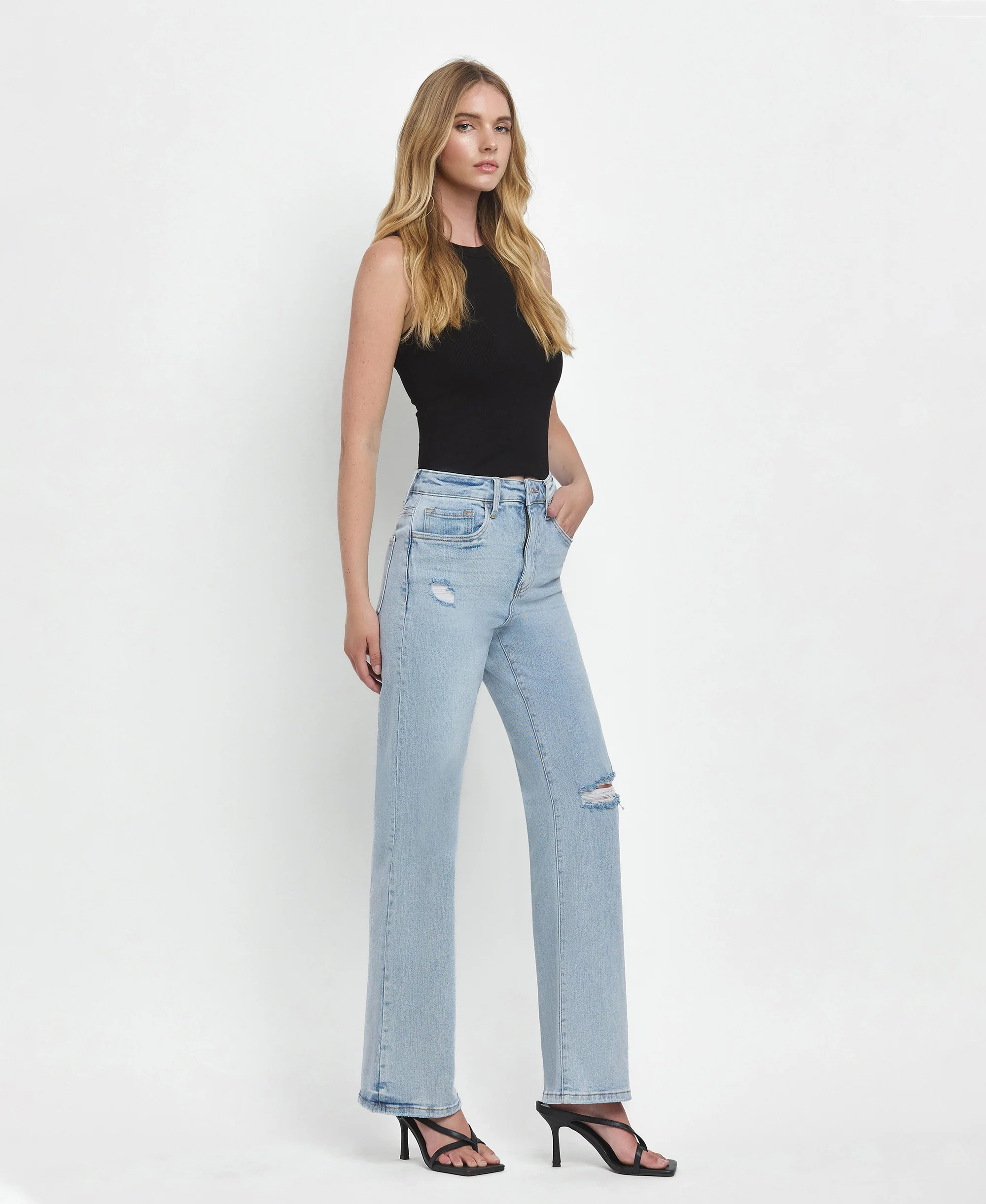 Tender -  Super High Rise 90's Vintage  Flare Jeans - Image 4