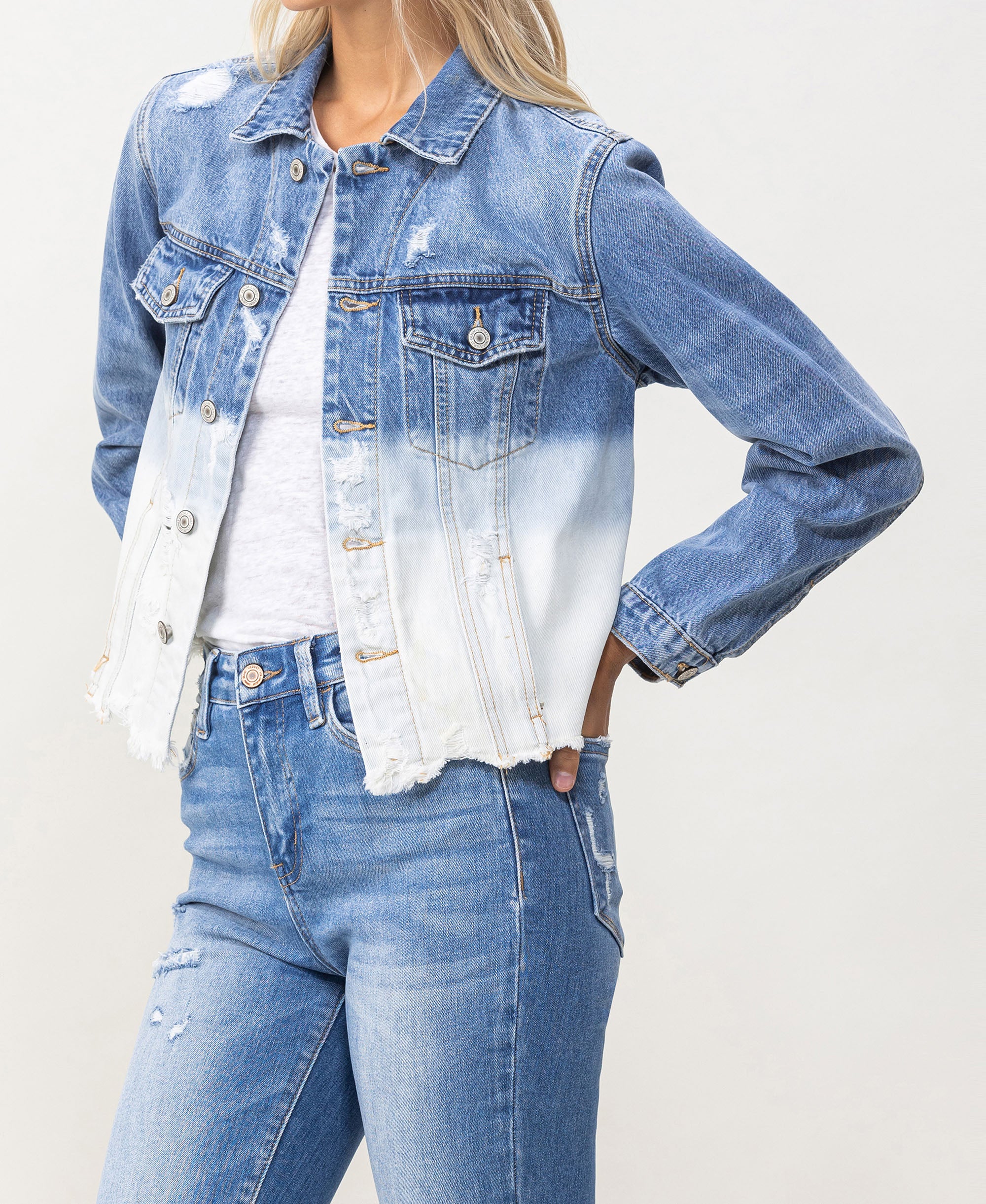 Tidal Waves - Classic Crop Denim Jacket - Image 3