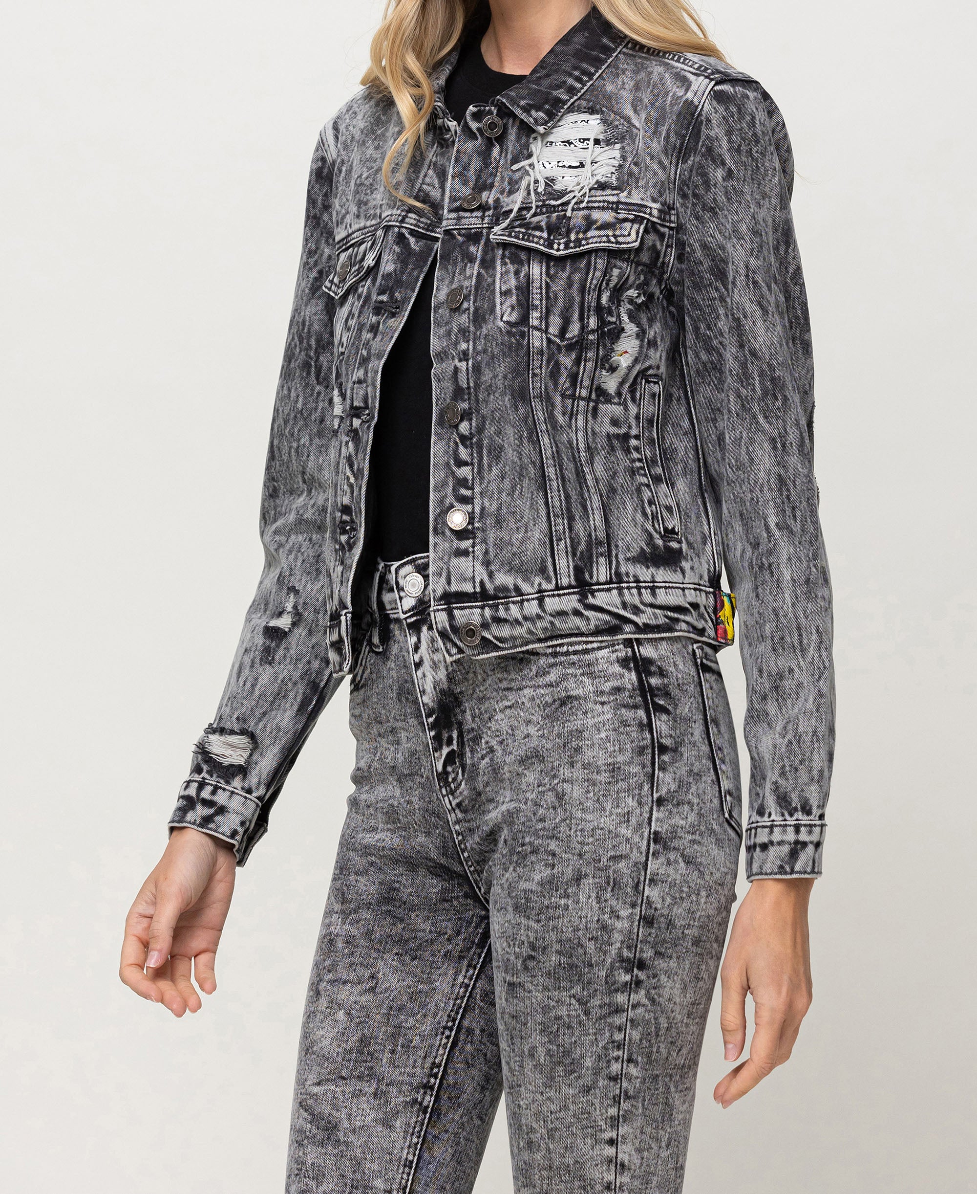 Time Travel - Distressed Classic Denim Jacket - Image 3