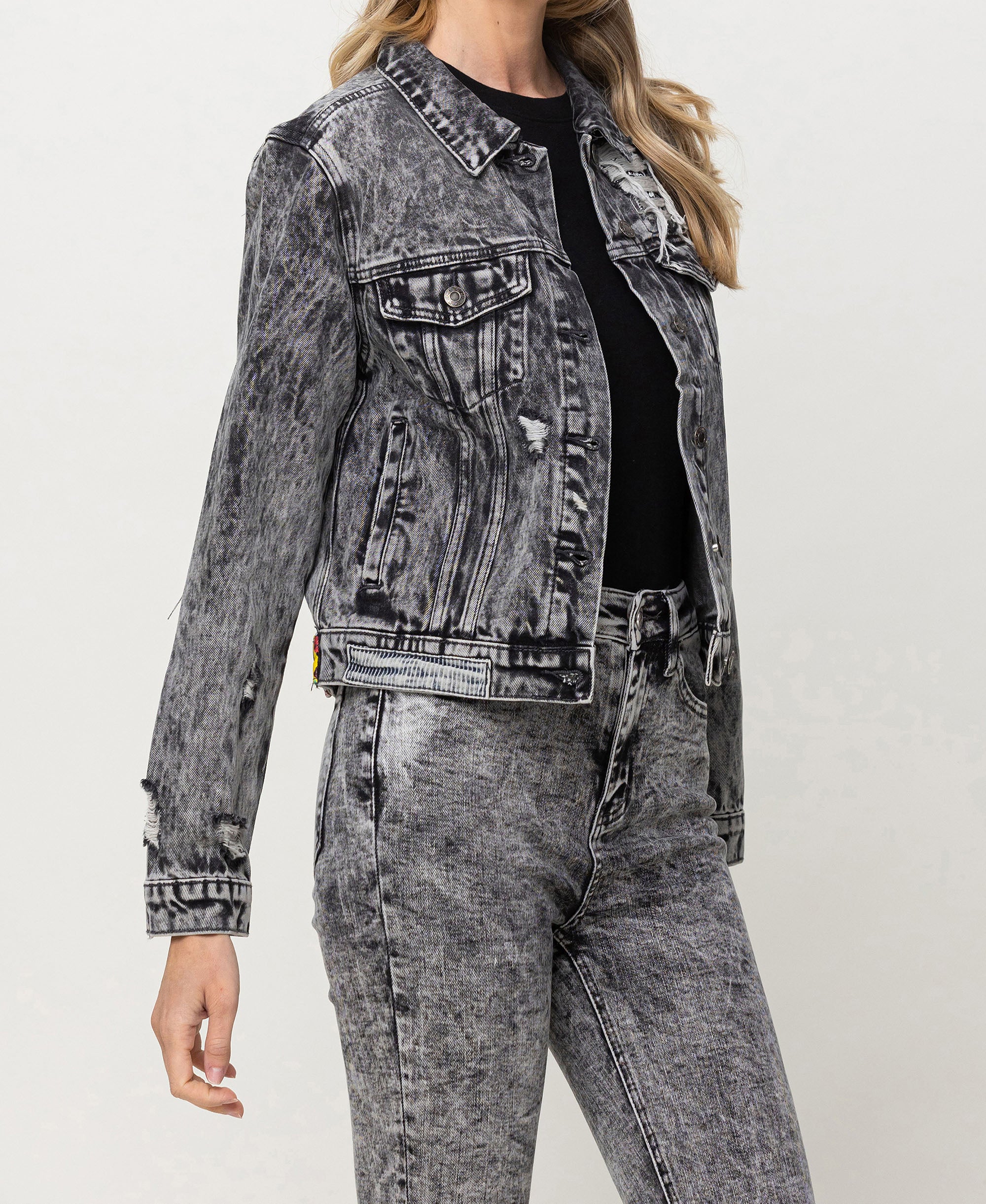 Time Travel - Distressed Classic Denim Jacket - Image 4