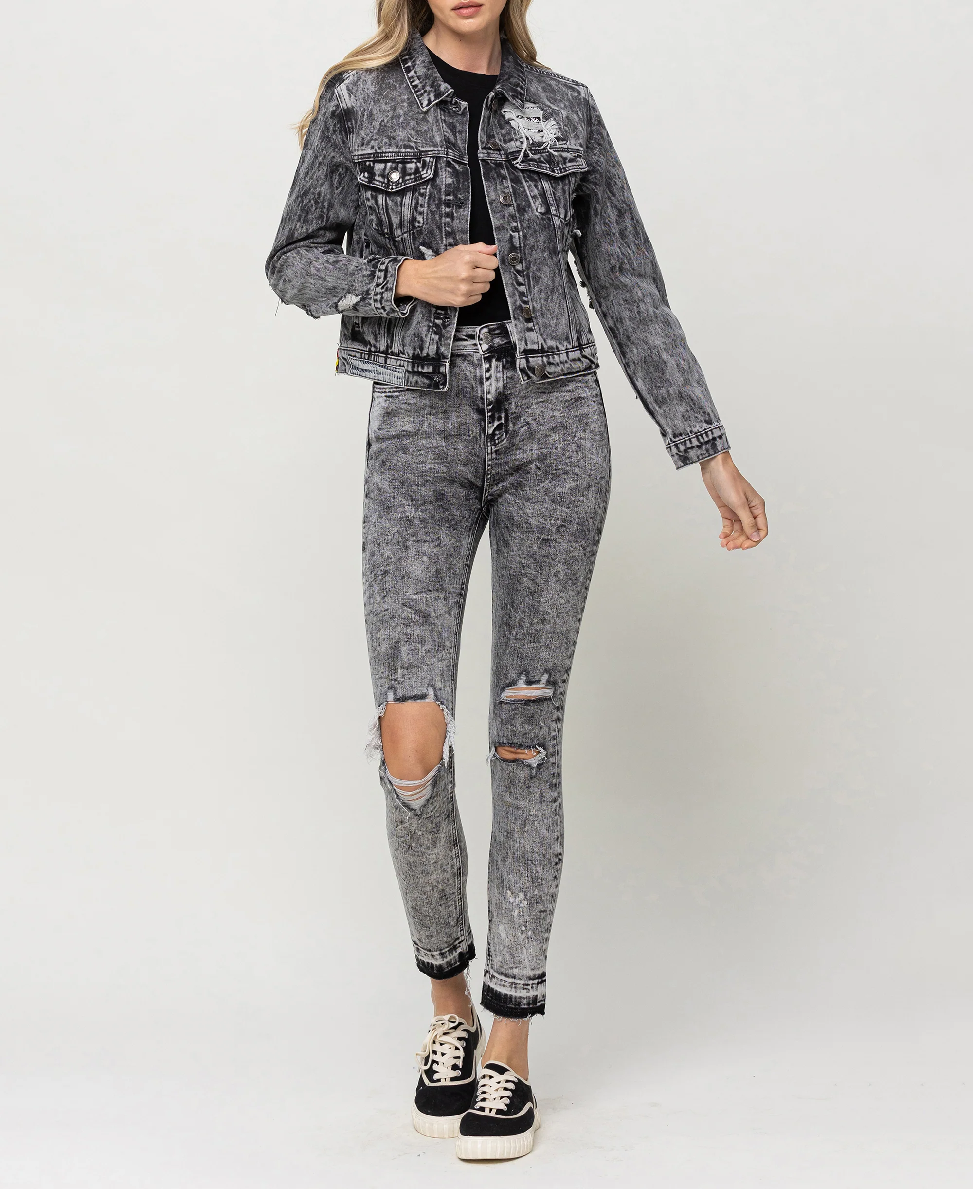 Time Travel - Distressed Classic Denim Jacket - Image 5