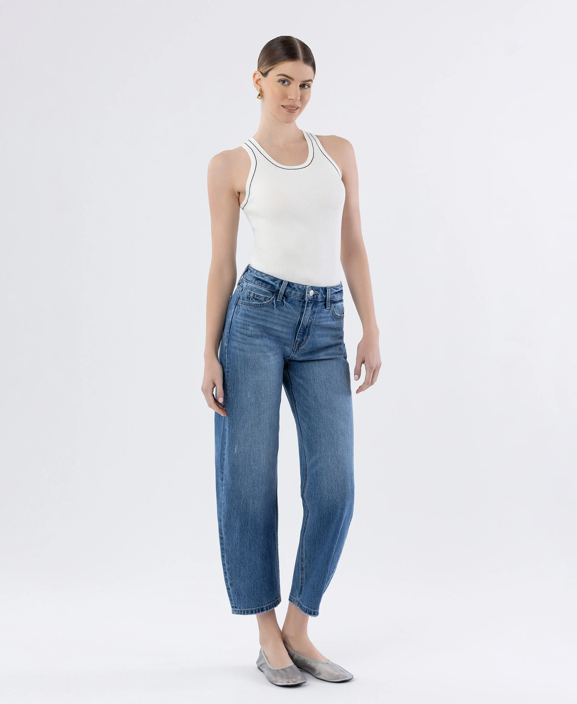 Trasimeno - High Rise Barrel Jeans - Image 5