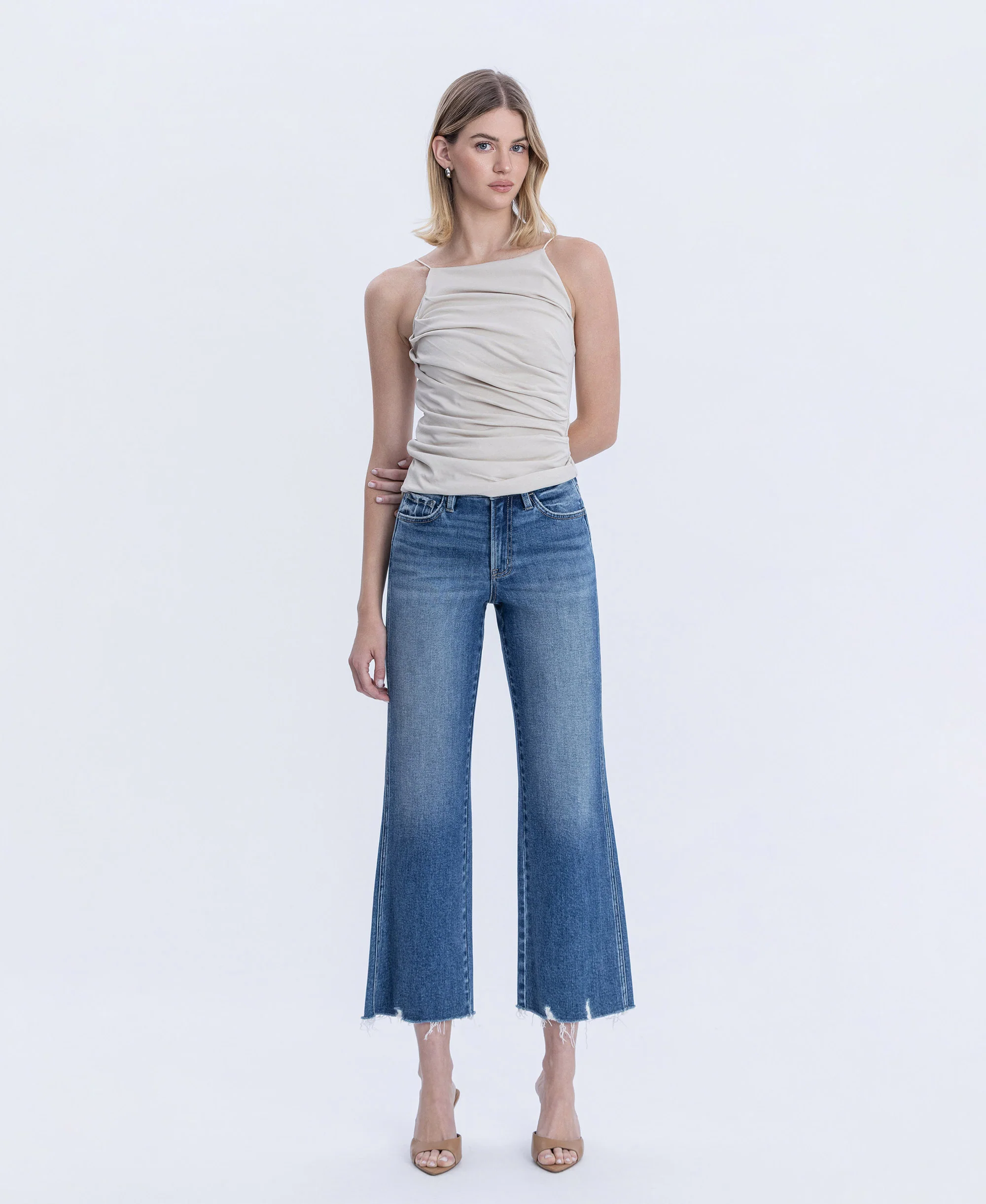 Treasure - High Rise Raw Hem Vintage Flare Jeans