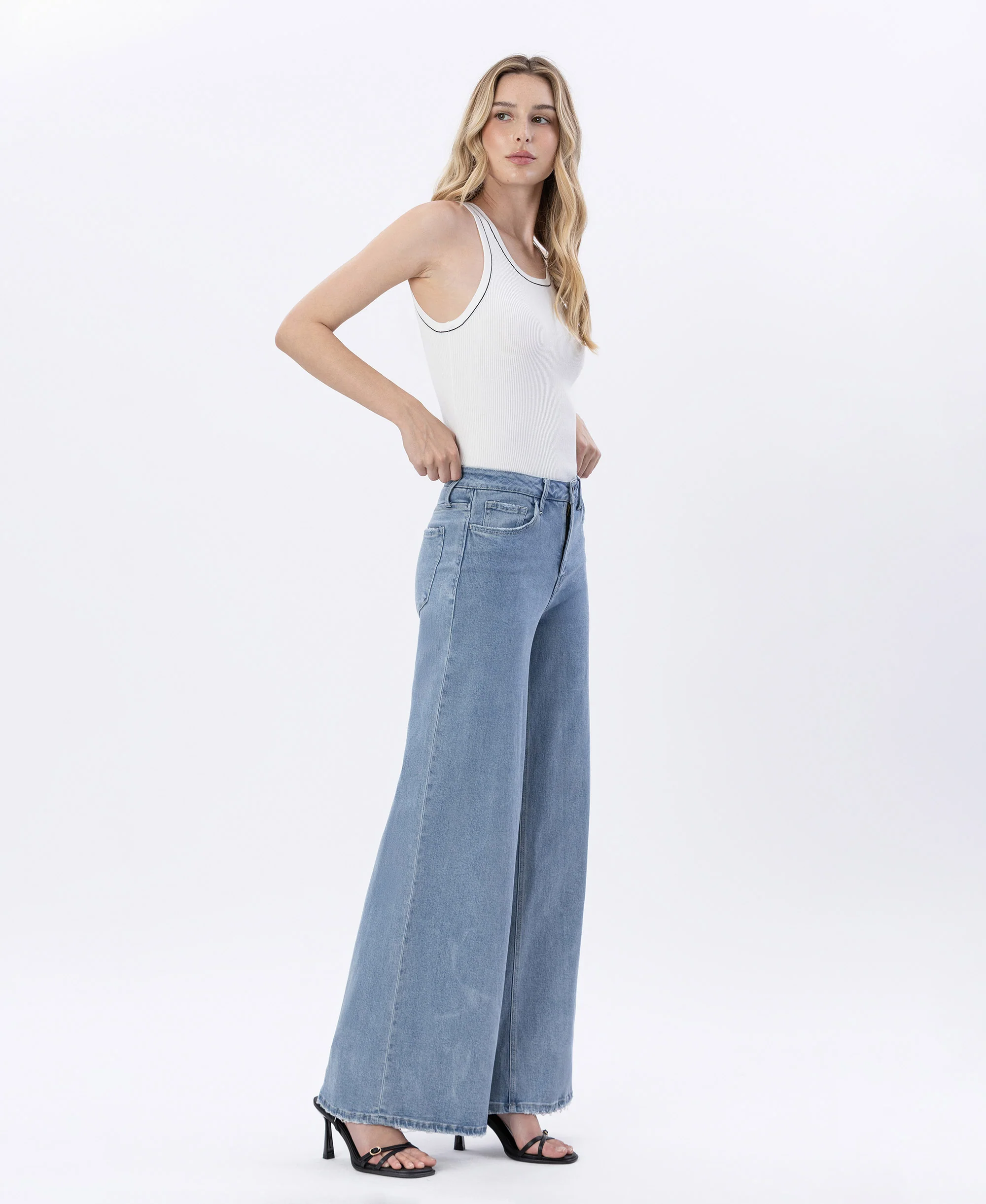 Valerie - Super High Rise Full Length Palazzo Jeans - Image 4