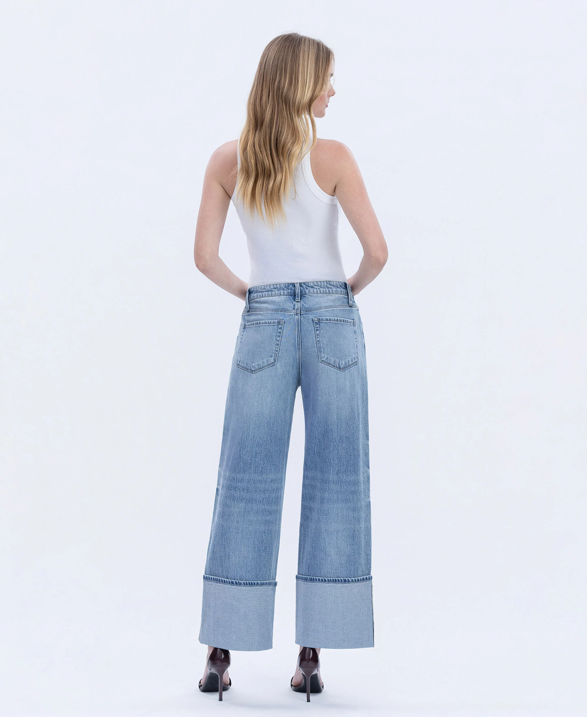 Vital Symphony - High Rise Cuffed Wide Leg Jeans - Image 2