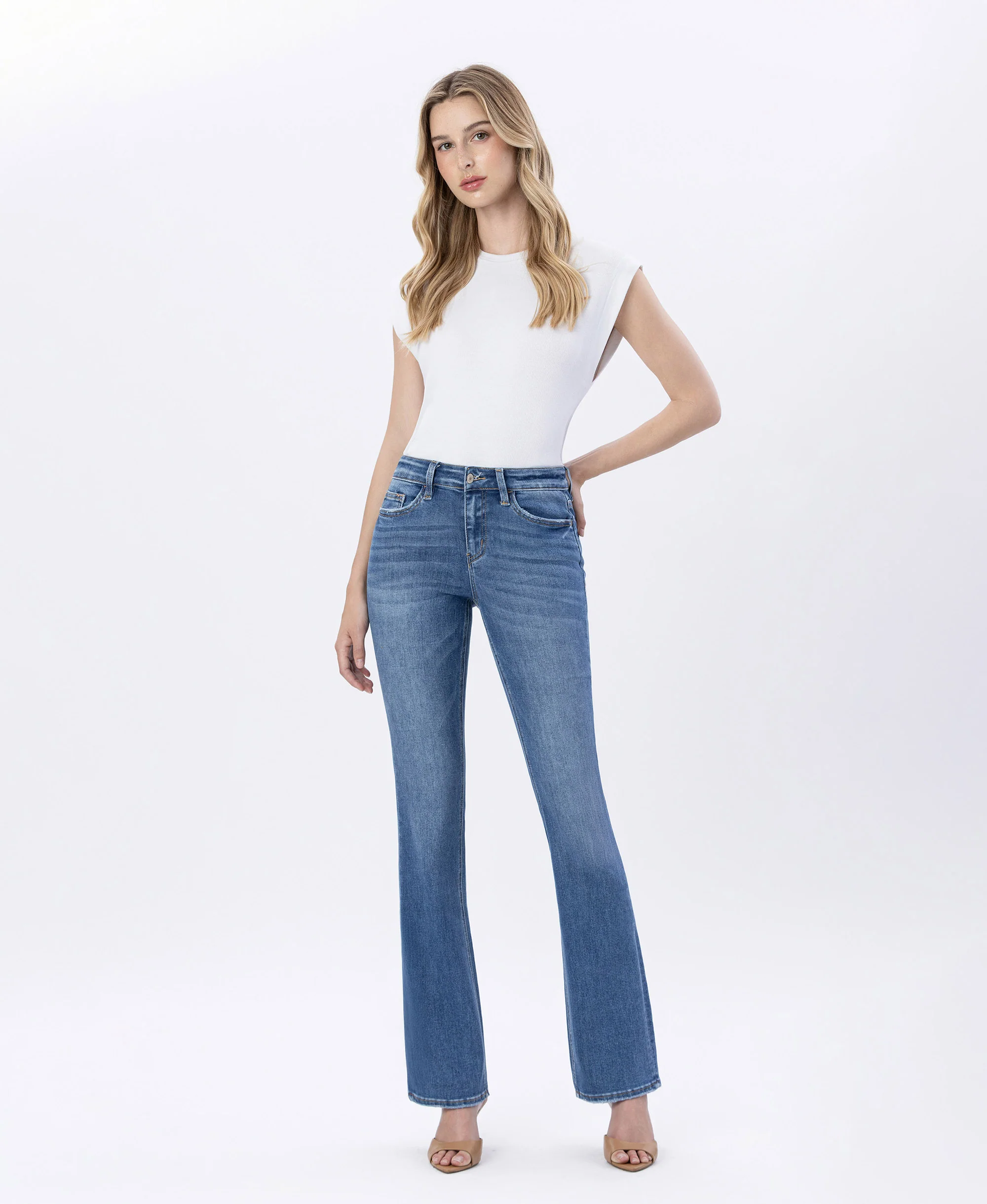 Walking on Sunshine - High Rise Slim Stretch Bootcut Jeans
