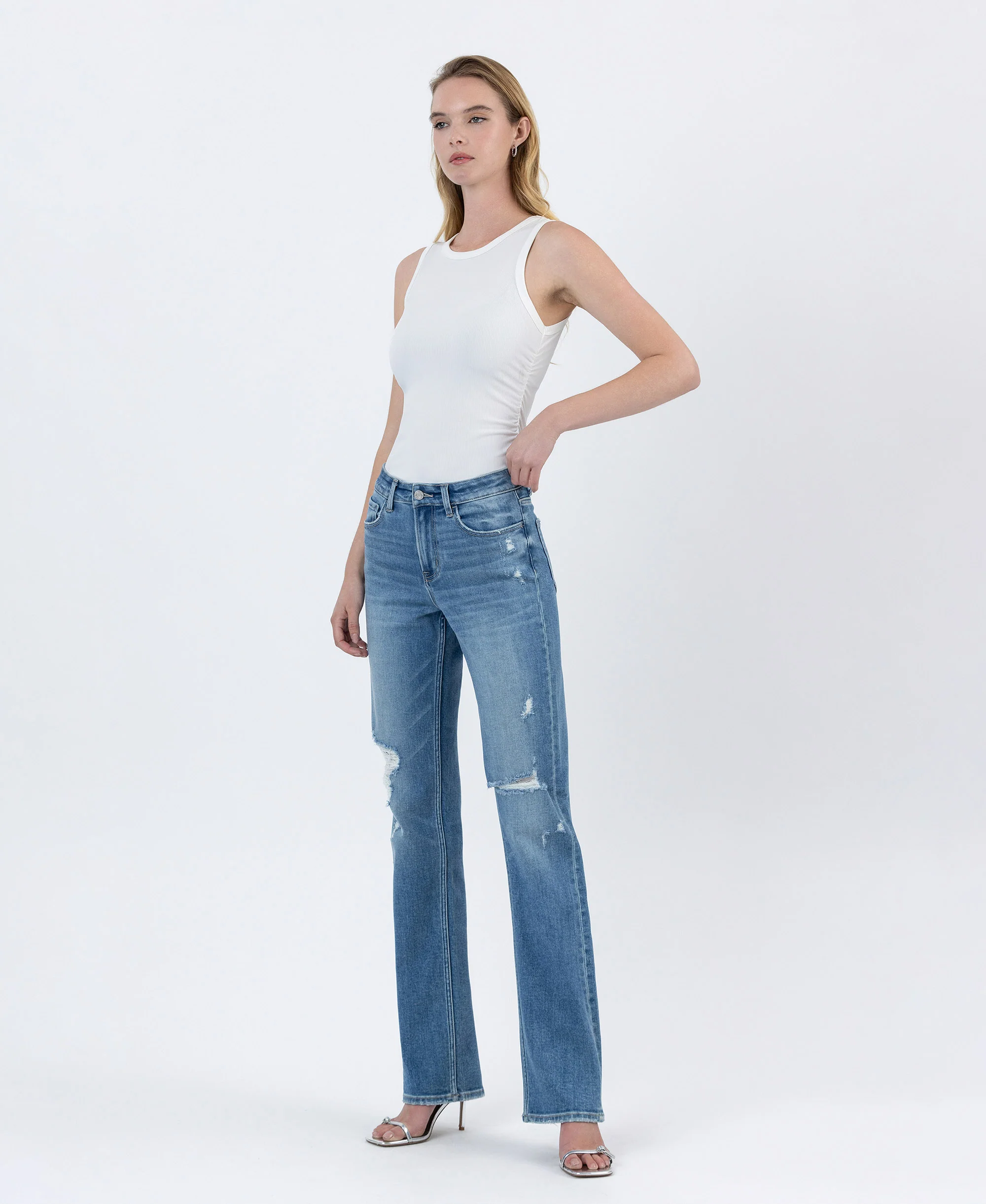 Well Bred - High Rise Full Length Straight Jeans - Image 3
