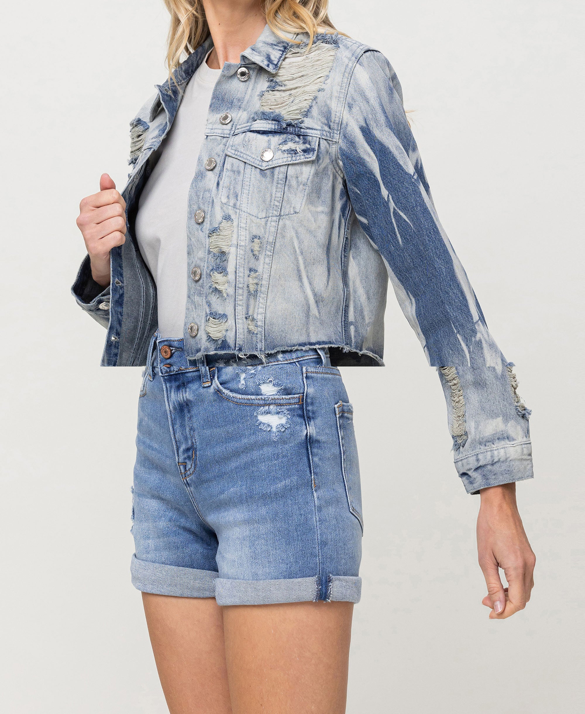 Yumi - Rigid Classic Crop Jacket - Image 4
